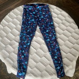 ATHLETA Blue Geometrical Long Mesh leggings XS